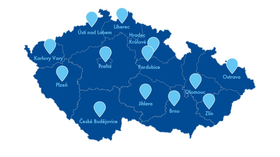 Mapa večerní doručení
