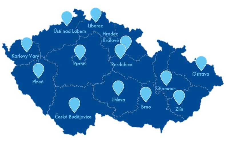 Mapa večerní doručení